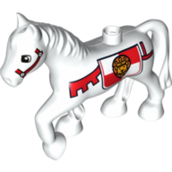Duplo, Animal Horse with Saddle with Crowned Lion Pattern