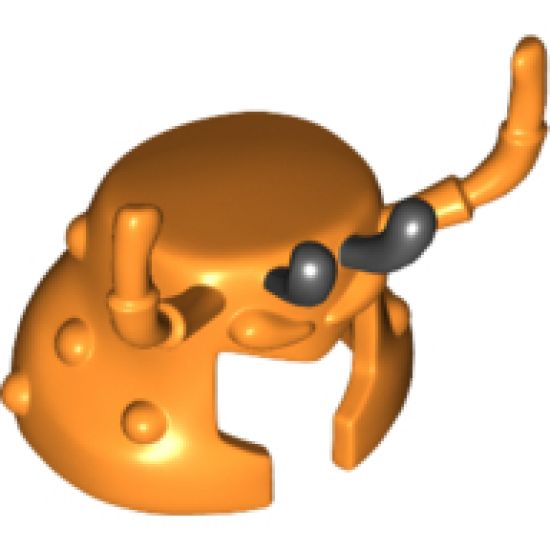 Minifigure, Headgear Mask Lobster Head with Long Antennae and Two Black Protruding Eyes Pattern