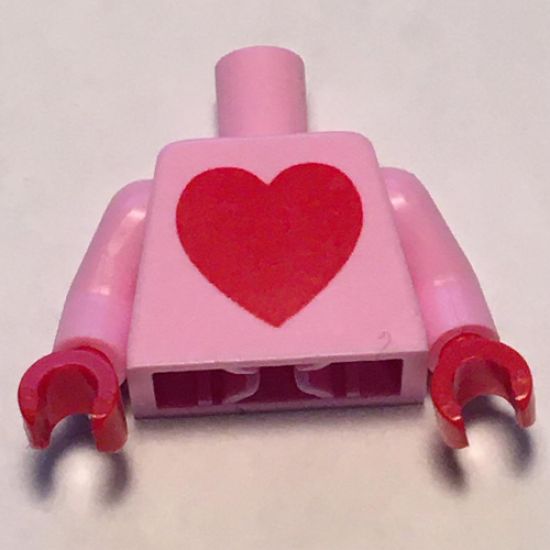 Torso with Large Red Heart Pattern (BAM) / Bright Pink Arms / Red Hands