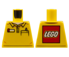 Torso Polo Shirt with Pocket with Pen and LEGO Logo on Reverse Pattern