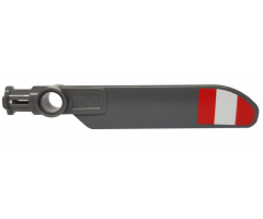 Technic Rotor Blade Small with Axle and Pin Connector End with Red and White Stripes (Wide Equal Width) Pattern on Bottom (Sticker) - Set 42025