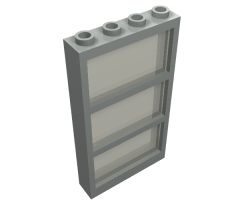 Window 1 x 4 x 6 Frame with 3 Panes, Fixed Glass with Trans-Black Glass