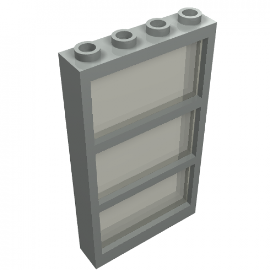 Window 1 x 4 x 6 Frame with 3 Panes, Fixed Glass with Trans-Black Glass