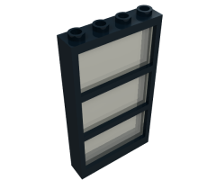 Window 1 x 4 x 6 Frame with 3 Panes, Fixed Glass with Trans-Black Glass