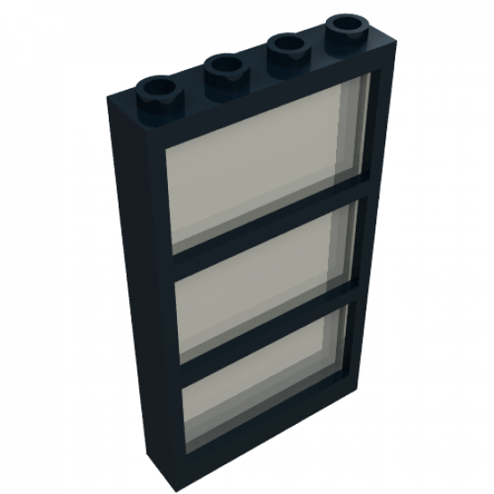 Window 1 x 4 x 6 Frame with 3 Panes, Fixed Glass with Trans-Black Glass