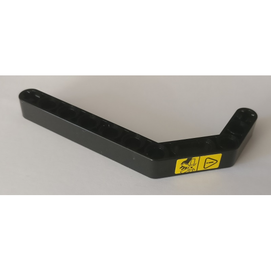 Technic, Liftarm 1 x 11.5 Double Bent Thick with Yellow Danger Sign Pattern (Sticker) - Set 42082