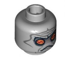 Minifigure, Head Alien with SW Neimoidian Gray Facial Lines Pattern - Blocked Open Stud