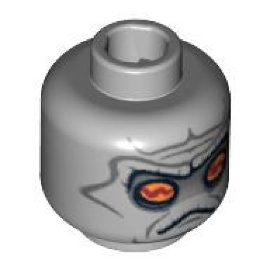 Minifigure, Head Alien with SW Neimoidian Gray Facial Lines Pattern - Blocked Open Stud