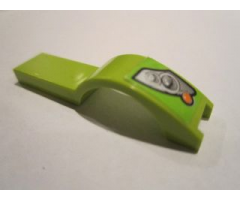 Vehicle, Mudguard 1 x 4 1/2 with Silver Headlights on Lime Background Pattern Model Right (Sticker) - Set 8663