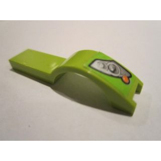 Vehicle, Mudguard 1 x 4 1/2 with Silver Headlights on Lime Background Pattern Model Right (Sticker) - Set 8663
