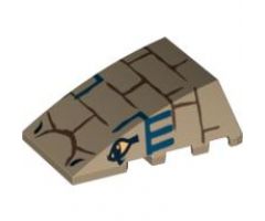 Wedge 4 x 4 No Studs with Bricks, Blue Lines and 2 Eyes Pattern (Cobra Head)
