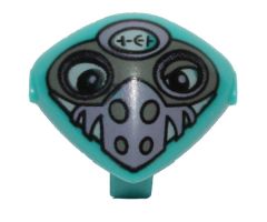 Minifigure, Head, Modified Martian with Clip, Purple Nose Face Mask Pattern