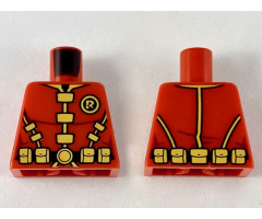 Torso Armor, Bright Light Orange 'R' in Circle, Collar, Clasps and Belt Pouches Pattern