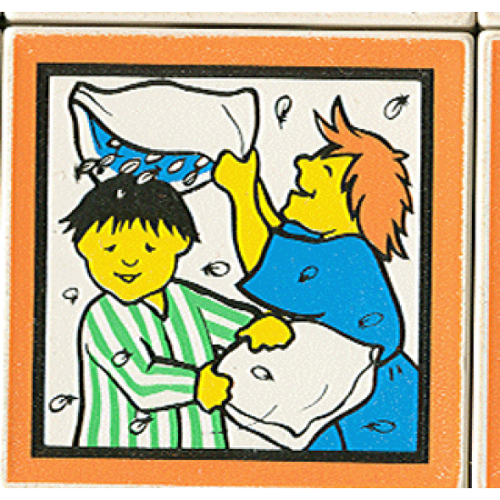 Duplo, Tile 2 x 2 x 1 with Home Mosaic Picture 08 Pattern (Set 9221)
