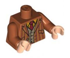 Torso Harry Potter Pinstripe Suit Jacket, Dark Tan Vest and Red Tie Pattern / Dark Orange Arms / Light Nougat Hands