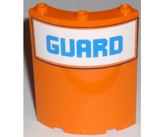 Cylinder Quarter 4 x 4 x 6 with Blue 'GUARD' Pattern (Sticker) - Set 7739