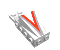 Cockpit Space Nose with V Pattern in Silver and Red