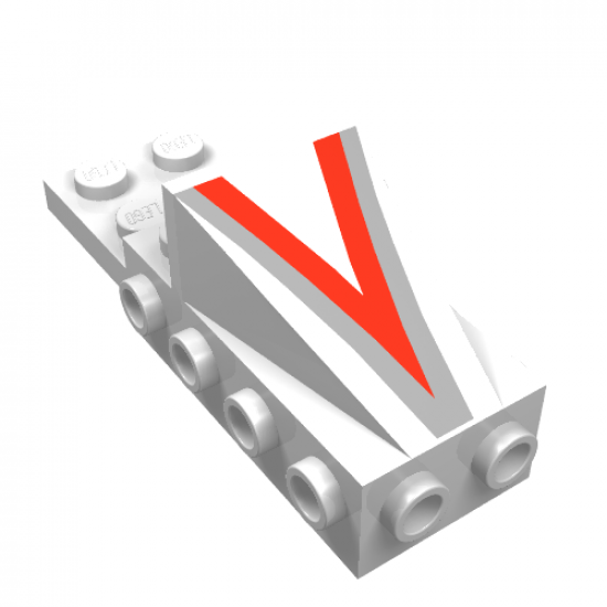Cockpit Space Nose with V Pattern in Silver and Red