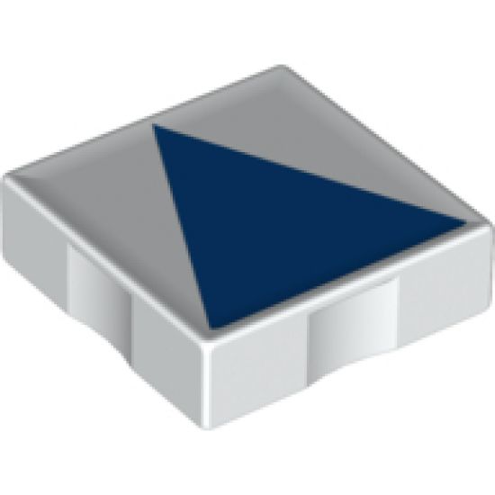 Duplo, Tile 2 x 2 with Shape Blue Isosceles Triangle Pattern