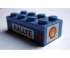 Brick 2 x 4 with 'RALLYE' and Taillights on Side and Shell Logo on Ends Pattern (Stickers) - Set 619