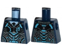 Torso Black, Silver and Medium Azure Body Armor with Ultra Agents Logo over Shirt and Black Tie Pattern