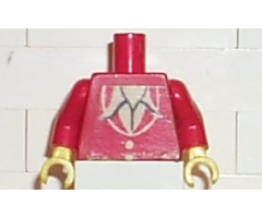 Torso Town Vest with 2 Buttons, White Shirt Collar Pattern (Sticker) / Red Arms / Yellow Hands