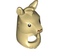 Minifigure, Headgear Head Cover, Costume Llama Head and Neck with Black Eyes, Reddish Brown Nose and Mouth Pattern