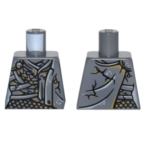 Torso PotC Female Outline with Black Cracks, Straps, Scales and Cape Pattern