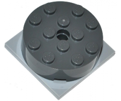 Turntable 4 x 4 x 1 1/3 Top with Light Bluish Gray Square Base, Locking (87081 / 61485)