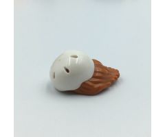 Minifigure, Hair Combo, Hair with Hat, Long Hair with White Bicycle Helmet Pattern