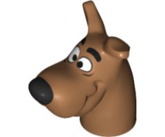 Animal, Body Part Dog Head Great Dane Scooby-Doo with Black Nose and Red Tongue Licking Chops Pattern