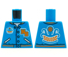 Torso Sports Jacket with Orange 'NB' and 'SQUIDS' on Back Pattern