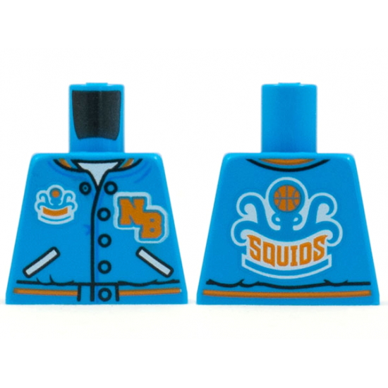 Torso Sports Jacket with Orange 'NB' and 'SQUIDS' on Back Pattern