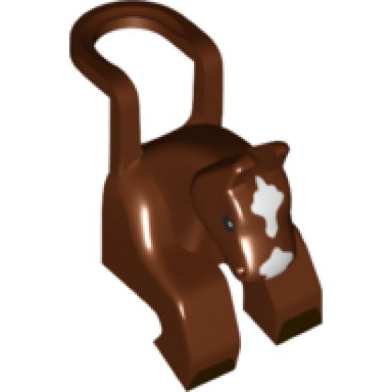 Minifigure, Body Wear Costume Horse Head and Legs with Black Eyes and Hooves, White Blaze Pattern