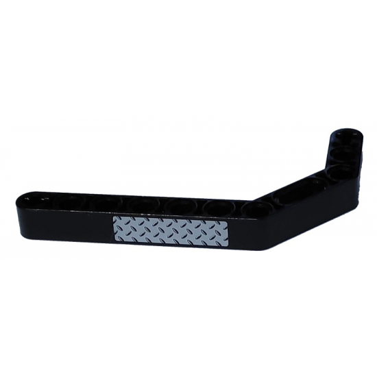 Technic, Liftarm 1 x 11.5 Double Bent Thick with Silver Tread Plate Pattern (Sticker) - Set 8292