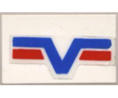 Panel 1 x 2 x 1 with Blue -V- and two Red Lines Pattern (Sticker) - Set 6614