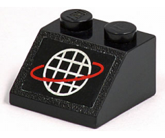 Slope 45 2 x 2 with Alpha Team White Grid with Red Ring Logo Pattern (Sticker) - Set 6775
