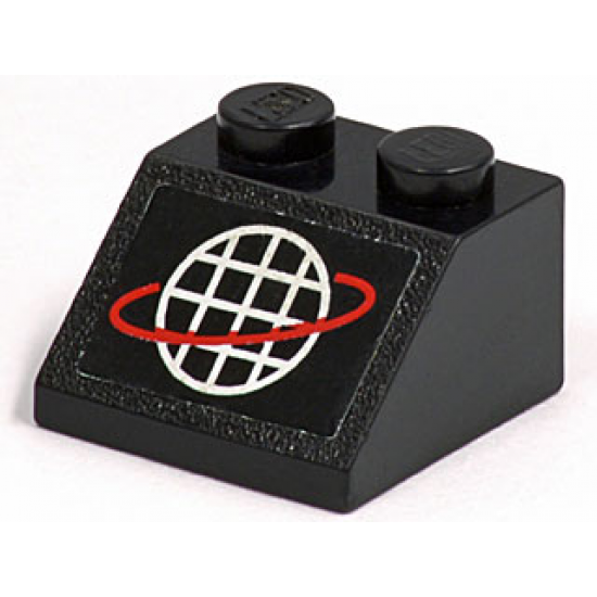 Slope 45 2 x 2 with Alpha Team White Grid with Red Ring Logo Pattern (Sticker) - Set 6775