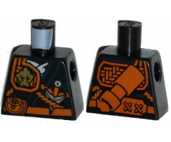 Torso Ninjago Robe with Belt with Pouch, Knife, Scabbard and Earth Power Emblem Pattern