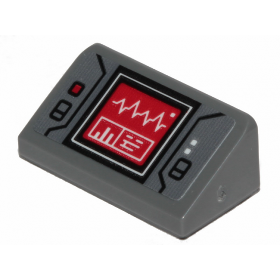 Slope 30 1 x 2 x 2/3 with Signs Of Life Red Heart Monitor Pattern (Sticker) - Set 75251