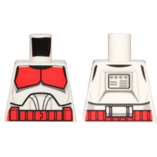 Torso SW Armor Clone Trooper with Red Shock Trooper Markings Pattern
