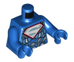Torso Armor with Silver Superman 'S' Logo with Red Border Pattern / Blue Arms / Blue Hands