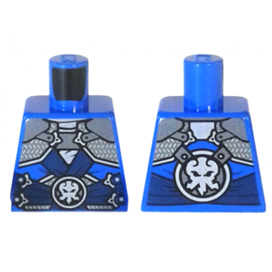 Torso Ninjago Dark Blue Straps, Silver Armor, Clasps and Lightning Emblem Pattern