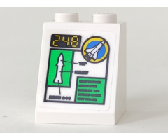 Slope 65 2 x 2 x 2 without Bottom Tube with '248' and Space Port Logo Pattern (Sticker) - Set 6452