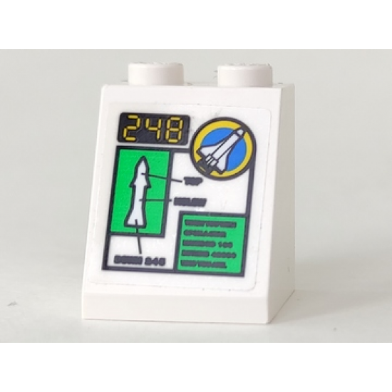 Slope 65 2 x 2 x 2 without Bottom Tube with '248' and Space Port Logo Pattern (Sticker) - Set 6452