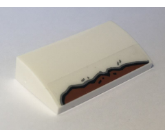 Slope, Curved 2 x 4 x 2/3 with Bottom Tubes with Rust Pattern (Sticker) - Set 10274