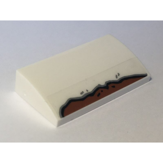 Slope, Curved 2 x 4 x 2/3 with Bottom Tubes with Rust Pattern (Sticker) - Set 10274