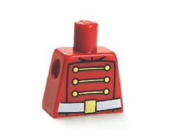 Torso Toy Soldier Uniform with 3 Gold Chains, 6 Buttons and White Belt with Gold Buckle Pattern