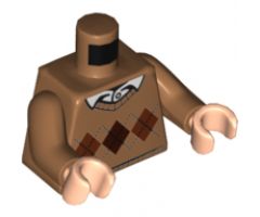 Torso Argyle Sweater with White Shirt Collar and Button Pattern / Medium Nougat Arms / Light Nougat Hands