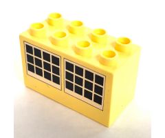 Duplo, Brick 2 x 4 x 2 with Windows Pattern